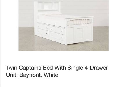 Twin Captain Bed with 4-drawer unit