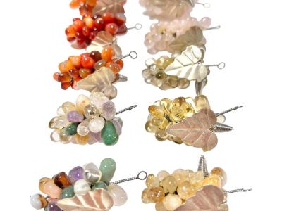 1970s Stone Grape Cluster Place Card Holders - Set of 10