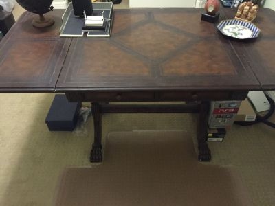 Antique leather top desk