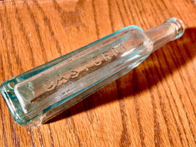 Early 1900s Aqua Chas H Fletcher Castoria Bottle