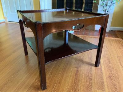 40's Mahogany 2 Tier Sectional Square Table