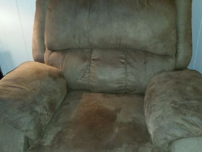 Brown Suede Recliner