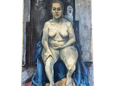 Seated Nude of a Female - Oil Painting - Early 20th Century