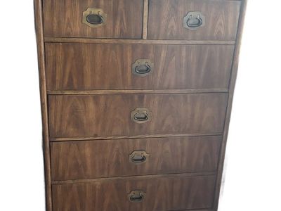 1960’s Dixie Chevron Tall Chest of Drawers