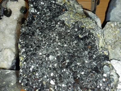 Gorgeous and Beautiful Massive 16.6 lbs. of Natural Black Andradite Garnet Crystal Cluster