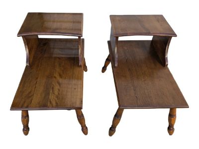 Pair of Vintage Maple Colonial Style End/Side Tables