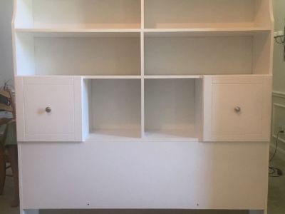 White bookcase headboard