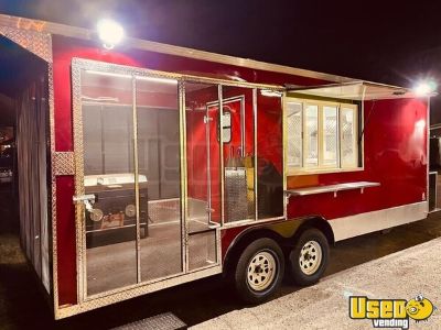 New- Custom Order 8' x 18' Barbecue Kitchen Food Vending Trailer with Porch
