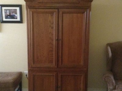 Solid wood TV armoire