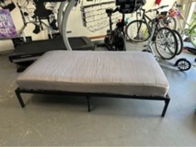 twin steel bed frame w/mattress