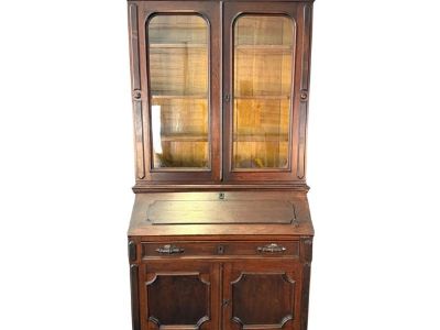 19th Century Solid Walnut Secretary Desk