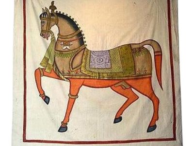 Antique Mughal Indian Horse Painting