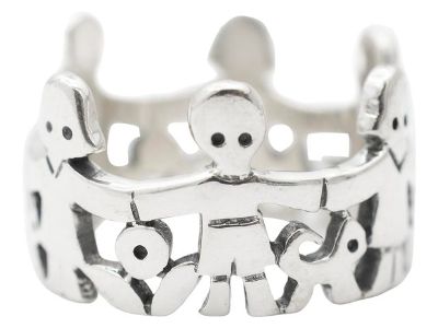 James Avery 925 Sterling Silver Paper Doll Children Band Ring Size 4