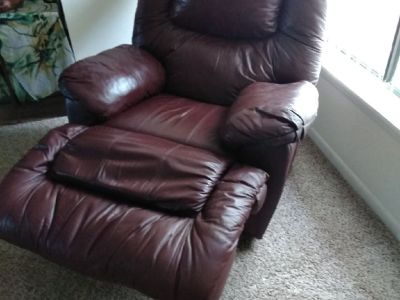 Brown leather recliners