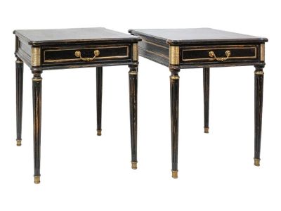 1950s Pair of Hollywood Regency End Table in the Style of Maison Jansen