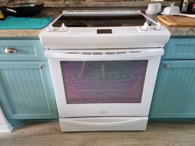 Whirlpool slide in range