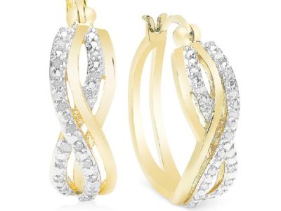 Diamond Hoop Earrings in 18K Tone