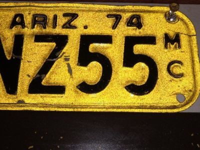 1974 Motorcycle License plate.
