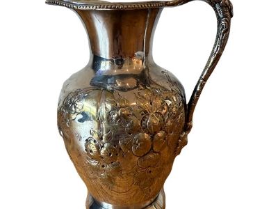 Antique Sheffield Silverplated Repousse Small Creamer Pitcher or Vase
