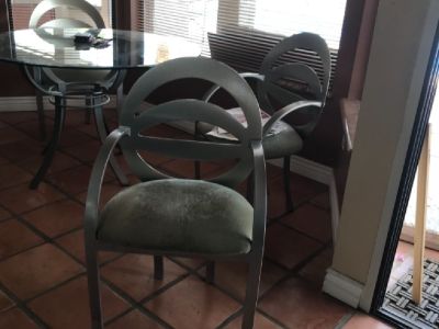 Stainless Steel Dining table with 4 chairs