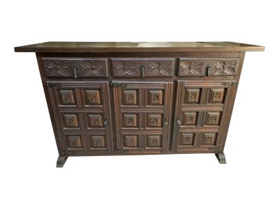 Early 20th Century Antique Spanish Cedar Cabinet - Large Sideboard, Credenza