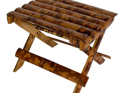 1950s Burnt Tortoise Bamboo Foldable Footstool