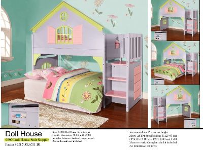 D301 Sweet Dream Doll House Twin Loft Bed