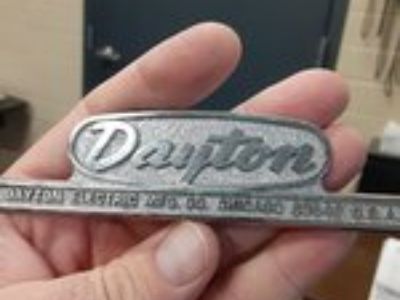 DAYTON Vintage toolbox badge/emblem. Metal not plastic