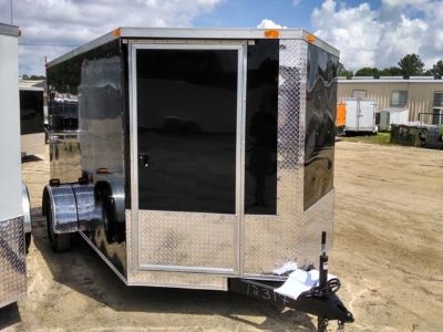 7x12 SA Enclosed Cargo Trailer Door in V-nose Black