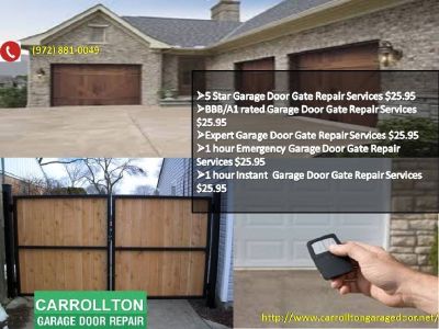 BBB/A1 rated Garage Door Gate Repair Services $25.95 75007 TX