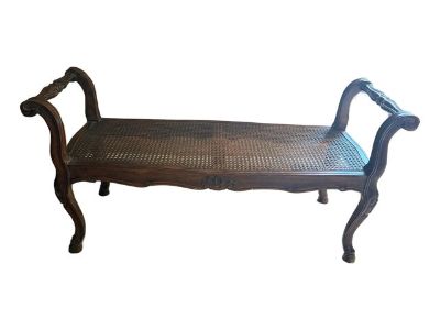 French Rococo Style Reproduction Cane Settee Bench