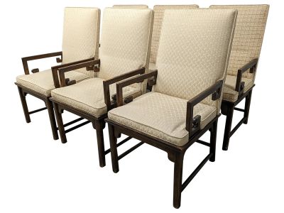 Mid 20th Century 6 James Mont Style Dining Chairs - Set of 6