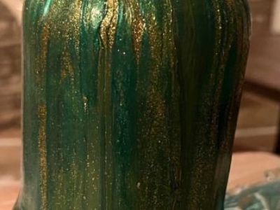 Hand crafted acrylic paint flower vases