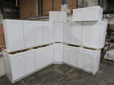 New White Shaker Kitchen Wood Cabinets & Bathroom Vanity Cupboards!