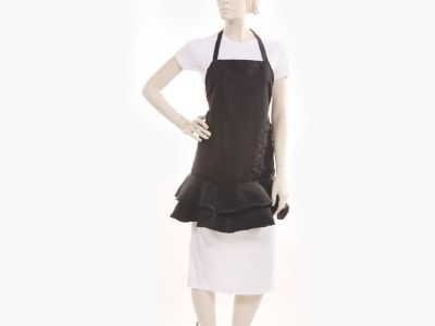 Salonwear.com - Ruffle Apron Silkara Iridescent Fabric in Bronze : NEW INVENTORY!!!