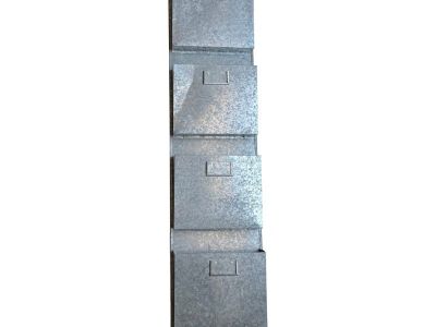 1990s Pottery Barn Galvanized Metal Wall Mount Magazine Rack