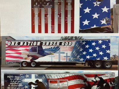 Beautiful and Loaded Patriotic 8.5' x 48' Barbecue and Kitchen Food Trailer