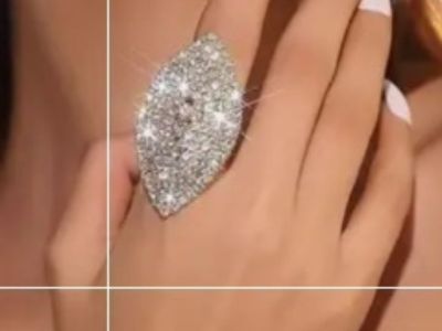 New!  Crystal Rhinestone Cocktail Open Rings!  All Sizes!  Layaway!