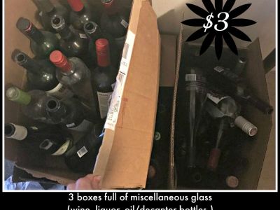 Assorted crafting glass bottles