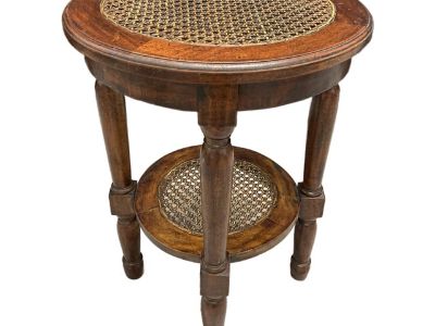 1980s Vintage Mahogany Two-Tier Accent Table
