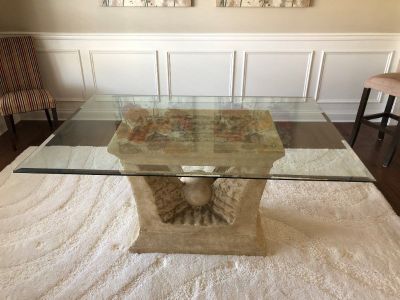 Beveled Glass Pedestal Table