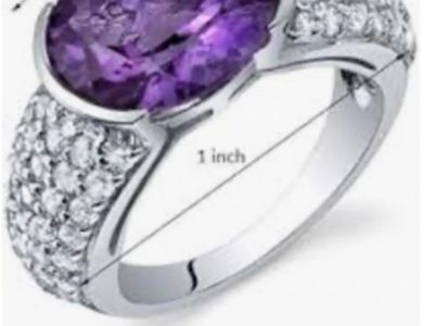 New!  Genuine Amethyst & Faux Diamond Rings!  All Sizes!  Layaway!