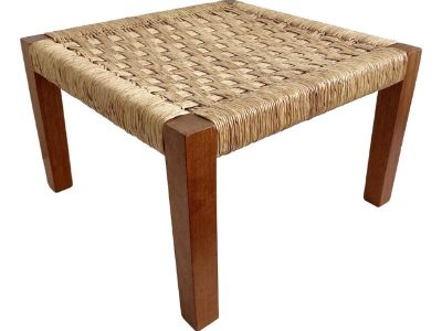 1950s Danish Style Woven Foot Stool or Accent Table