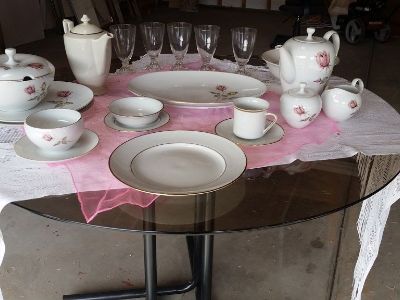 8-piece Haviland China along with serving pieces