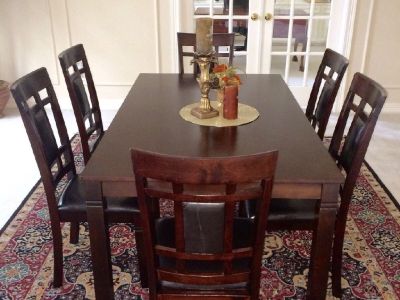 New In Box- 7 pc Dining Set with 6 Padded chairs