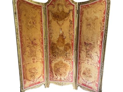 French Rococo Louis XV Aubusson Dressing Screen or Room Divider