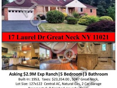 Exp Ranch for Sale in Great Neck Estates
