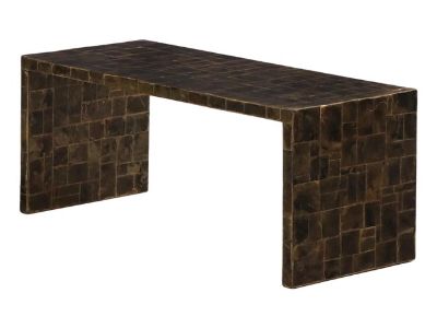 A Mica Covered Waterfall Coffee Table in the Manner of Jean-Michel Frank. Contemporary.