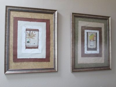 Pair of Beautiful Fall Leaf, Framed Artwork