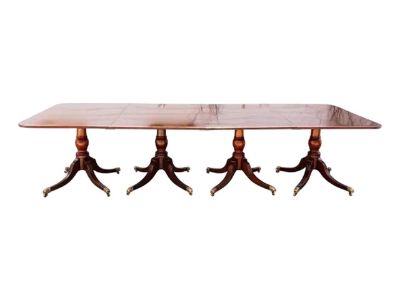 Regency Four Pedestal Mahogany Dining Table